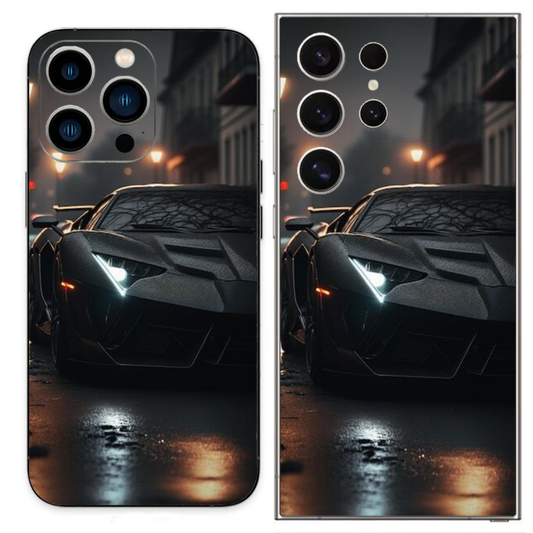 Black car phone skin